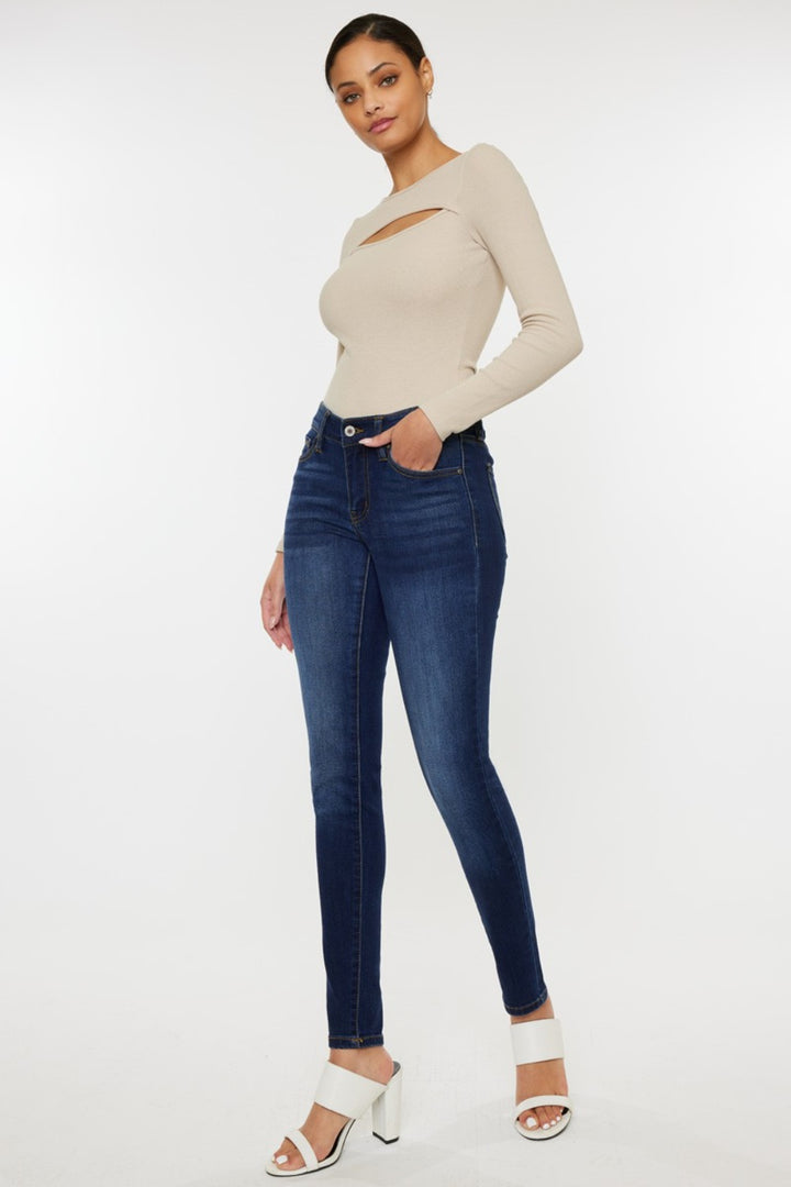 Women's Gradient Mid Rise Skinny Jeans