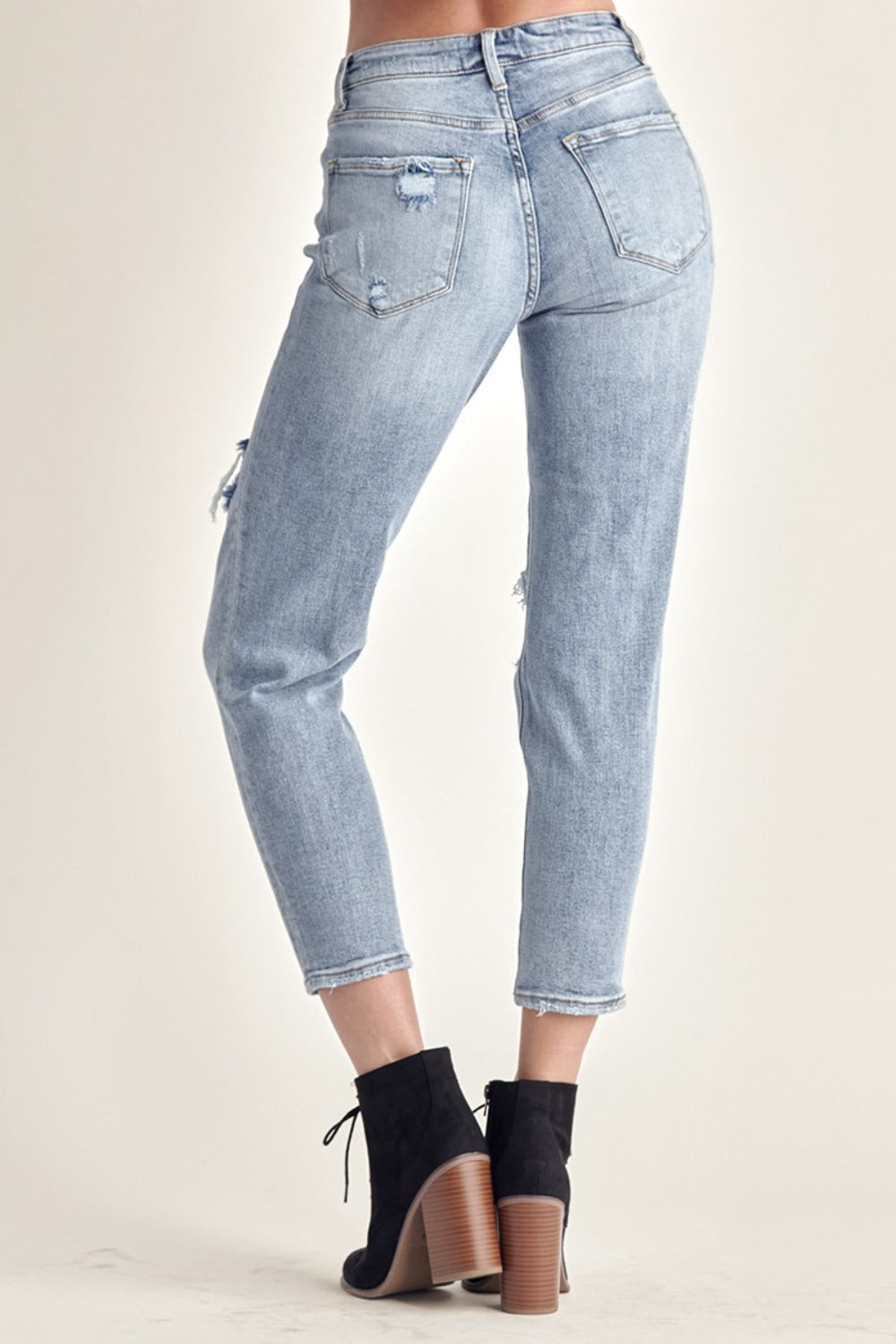 Women's Distressed Slim Cropped Jeans