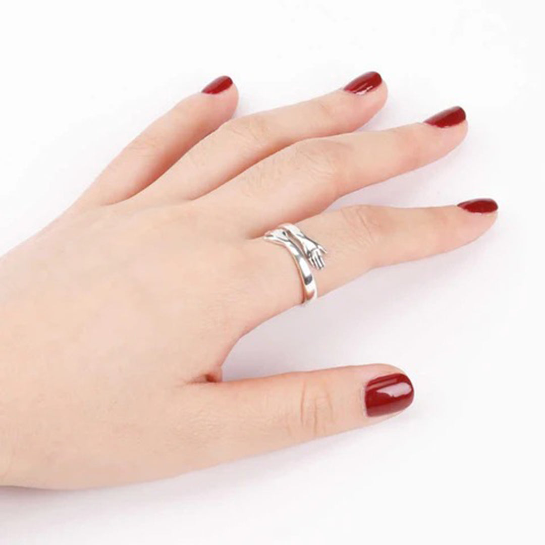 Women's Sterling Silver Hug Shape Bypass Rings