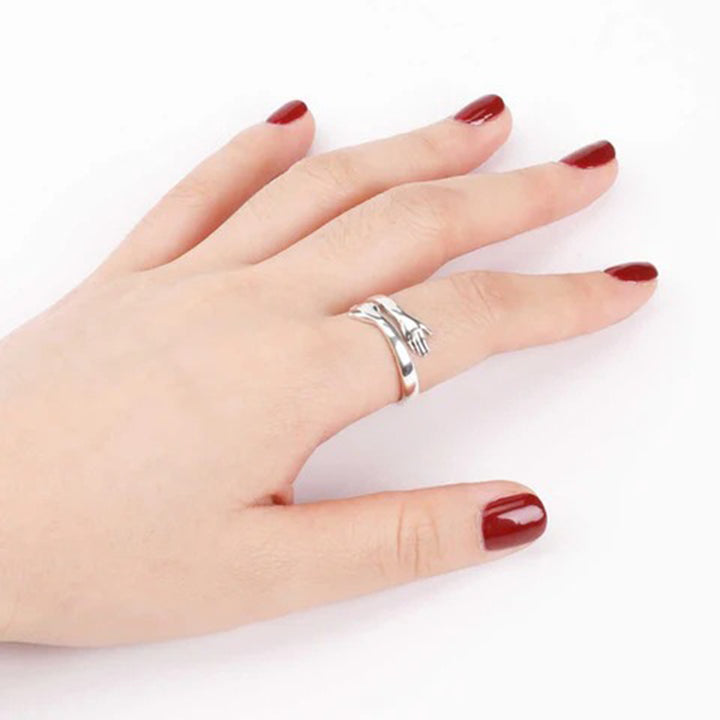 Women's Sterling Silver Hug Shape Bypass Rings