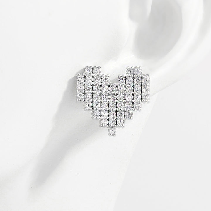 Women's Sparkling Heart-Shaped Zircon Earrings (925 Sterling Silver)"?