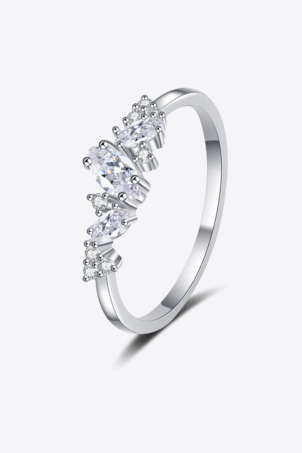 Women's Adored Moissanite Rhodium-Plated Rings