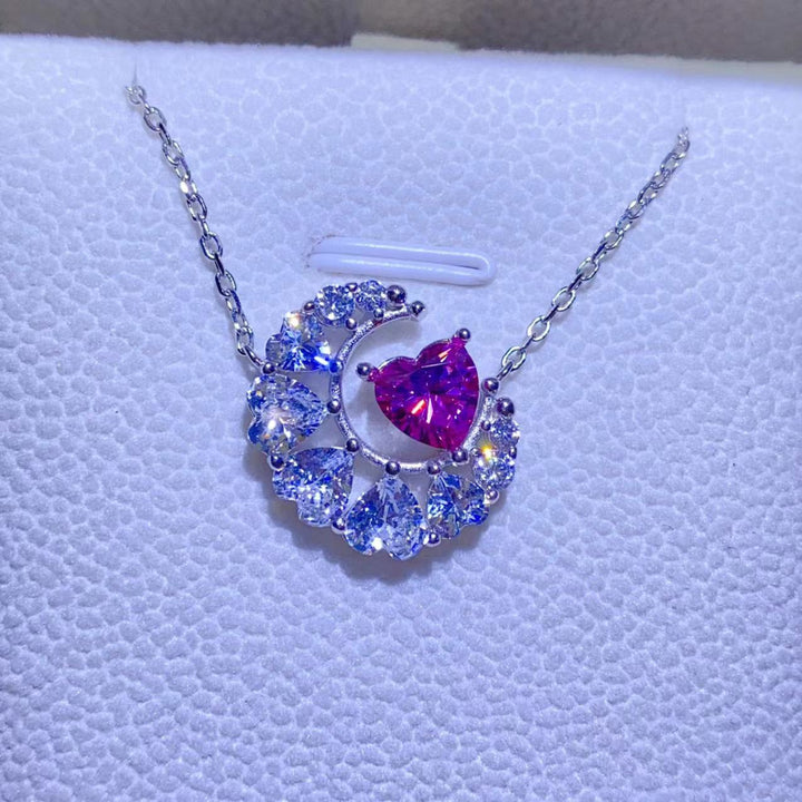 Women's Heart-Shaped Moissanite Necklace (1 Carat)