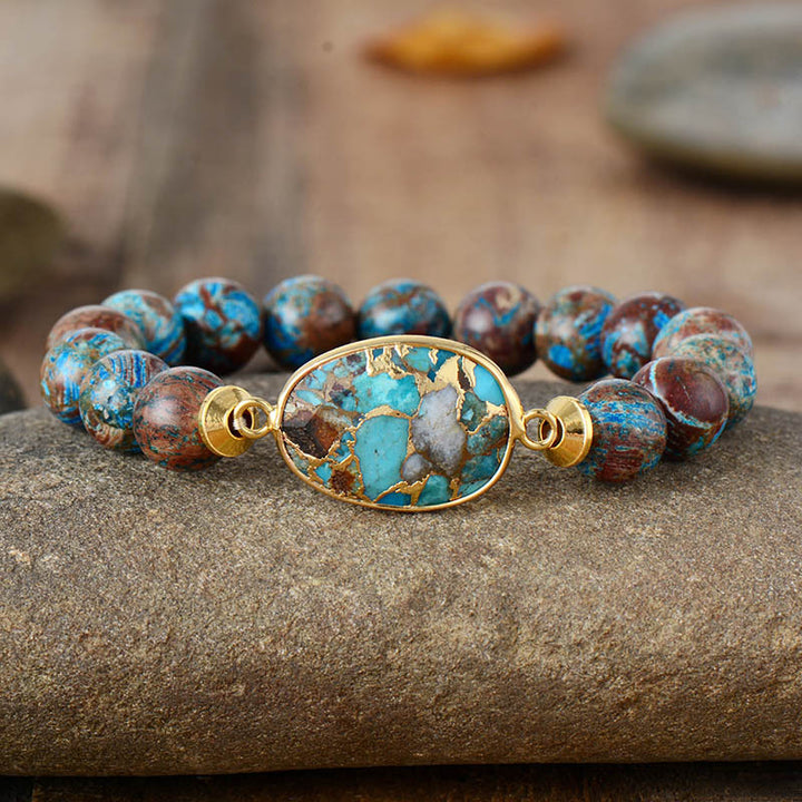 Women's Earthy Gemstone Beaded Bracelet