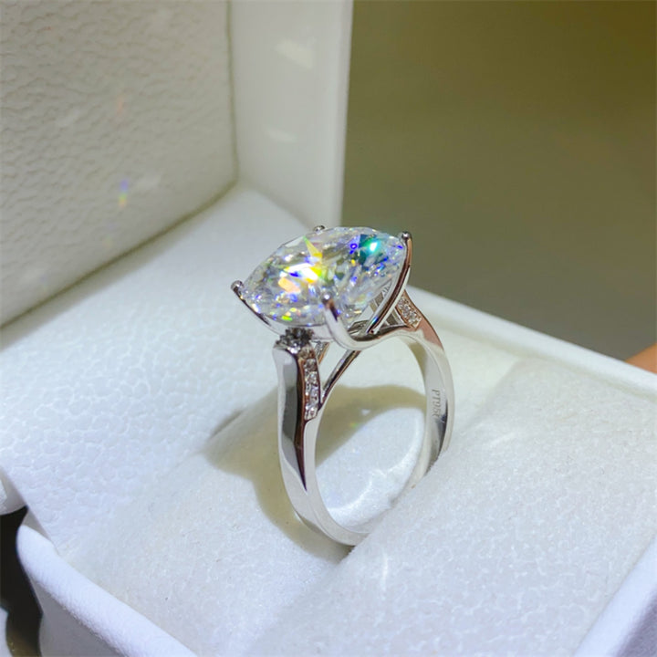 Women's 10 Carat Moissanite Sterling Silver Rings