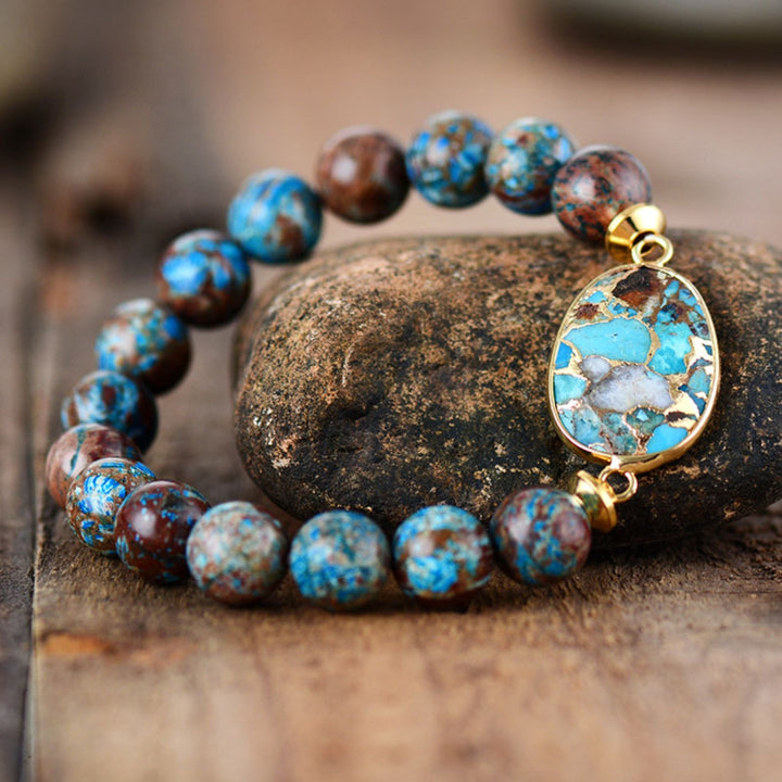 Women's Earthy Gemstone Beaded Bracelet