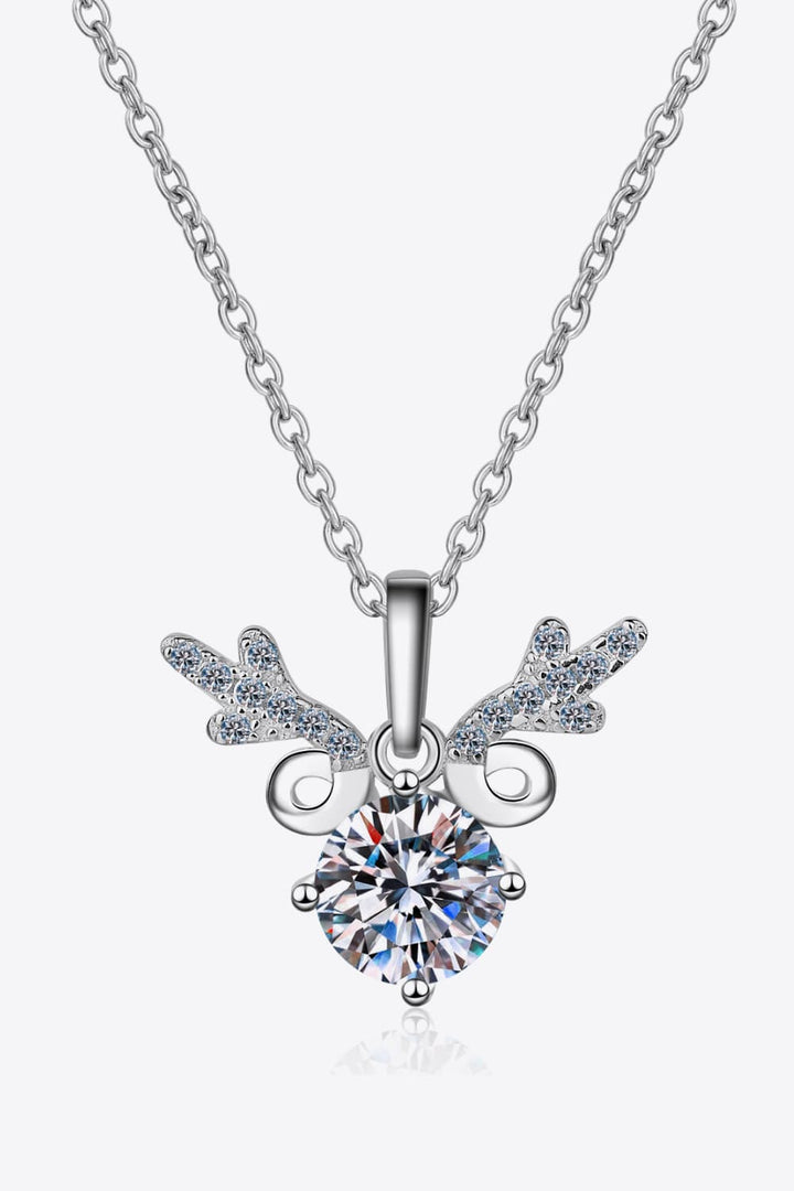 Women's Sparkling 1 Carat Moissanite Sterling Silver Necklace