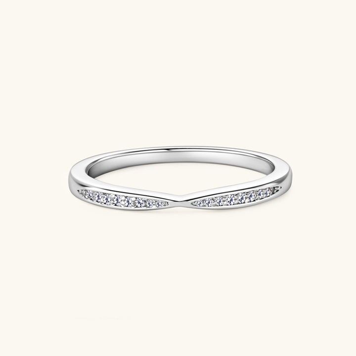 Women's Moissanite Inlaid Sterling Silver Ring