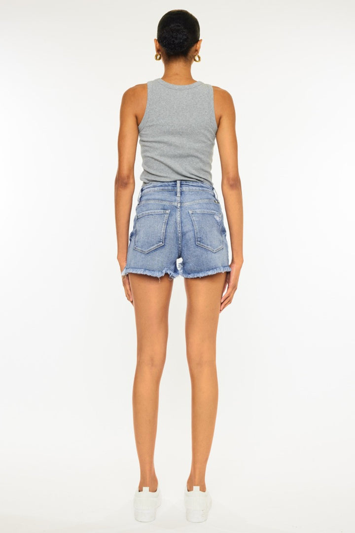 Women's Distressed Raw Hem Denim Shorts