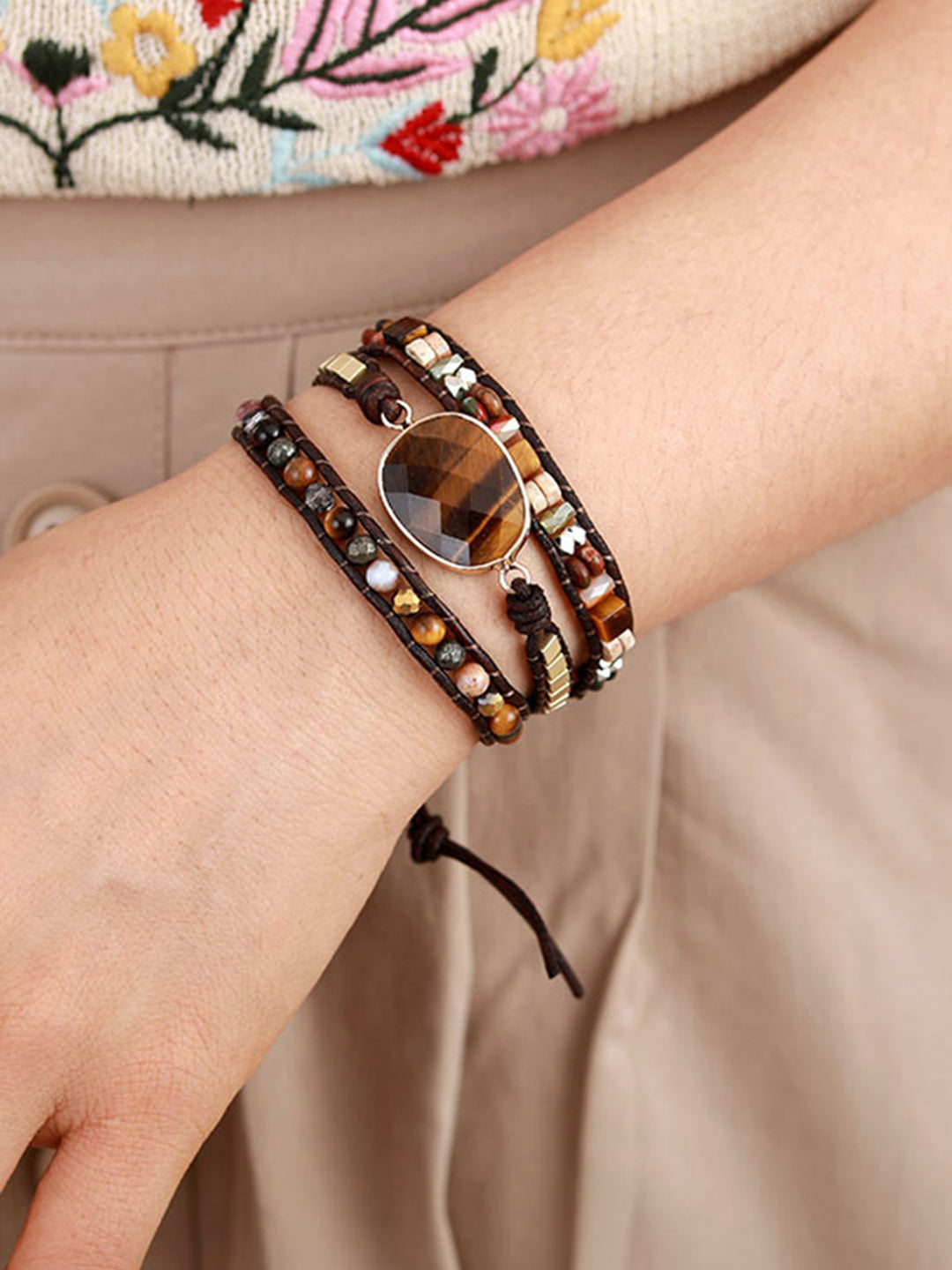 Women's Geometric Triple-Layer Bracelet