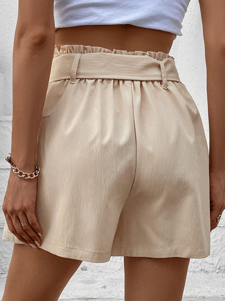 Women's Pocketed Belted Shorts