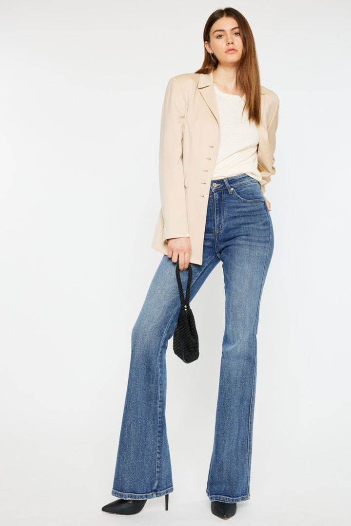 Women's High Waist Flare Jeans (Cat's Whiskers)