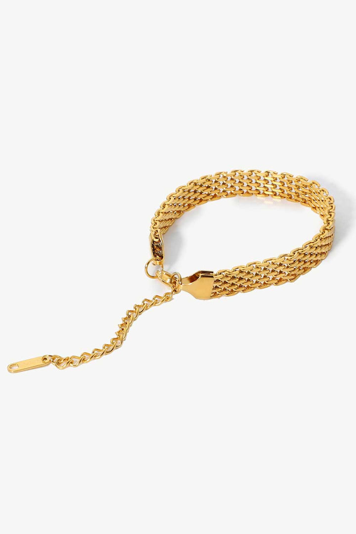 Women's Wide Chain Bracelet in 18K Gold Plating