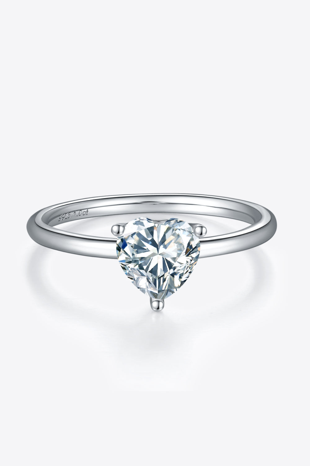 Women's Solitaire Rings with 1 Carat Moissanite in Sterling Silver