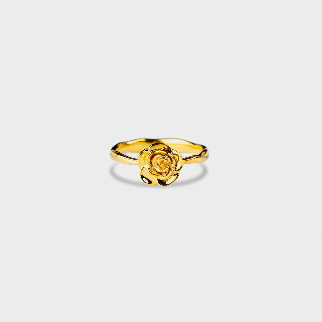 Women's Rose Shaped Gold-Plated Rings