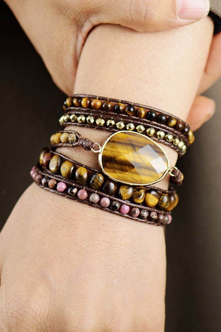 Women's Layered Natural Stone Bracelet