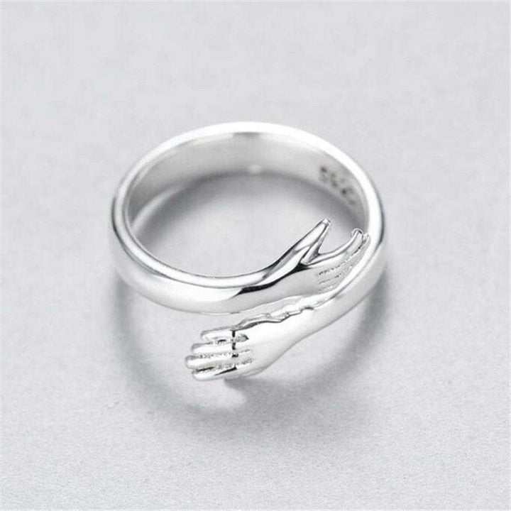 Women's Sterling Silver Hug Shape Bypass Rings