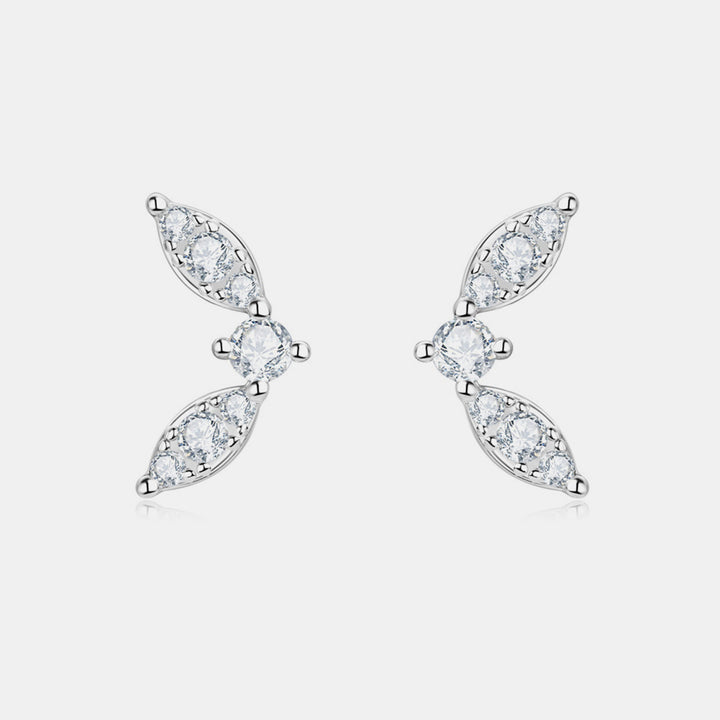 Women's Elegant Moissanite Sterling Silver Stud Earrings