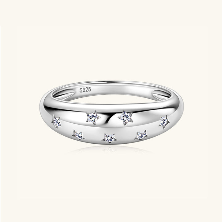 Women's Starry Moissanite Sterling Silver Ring (Rings)