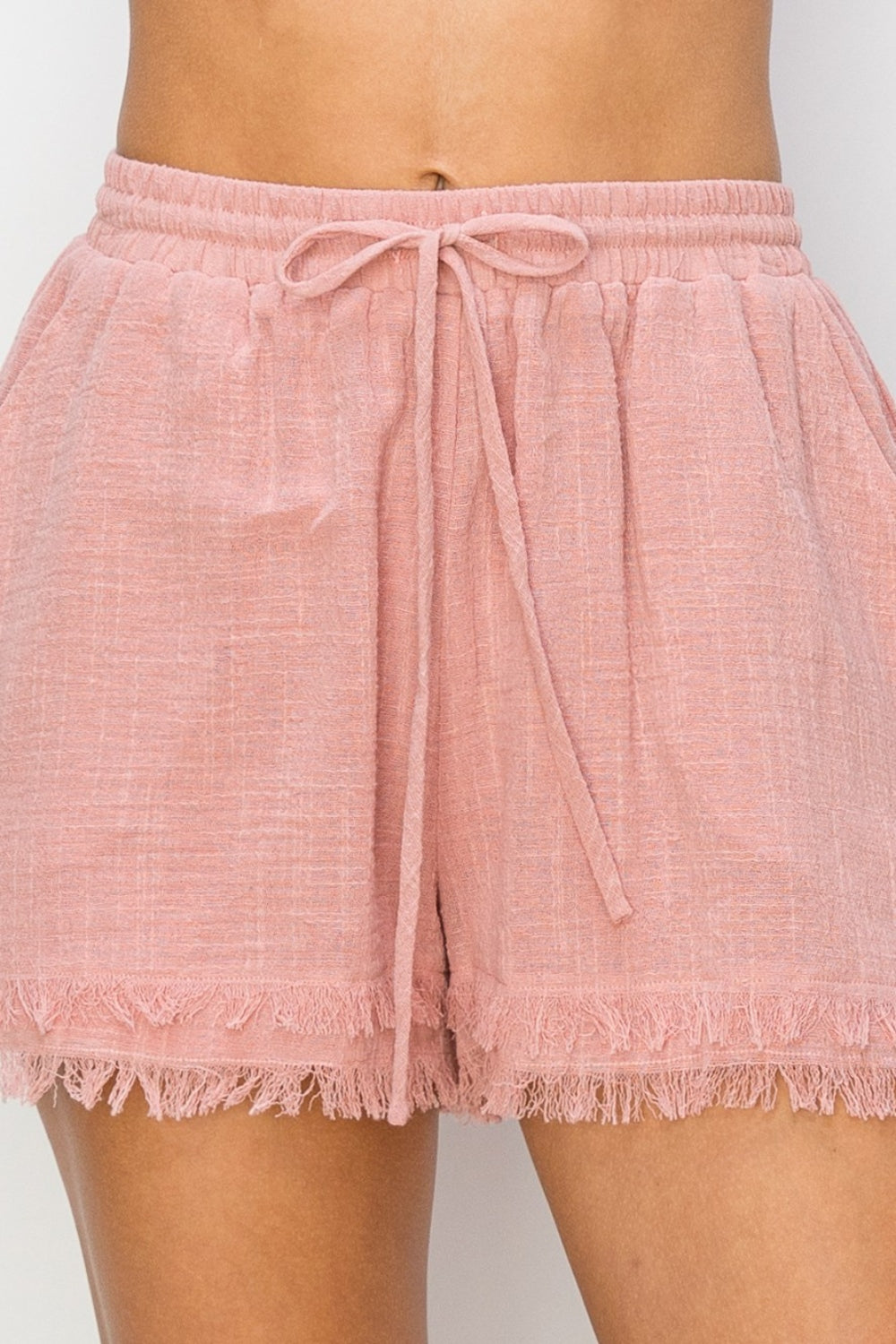 Women's Frayed Drawstring Shorts