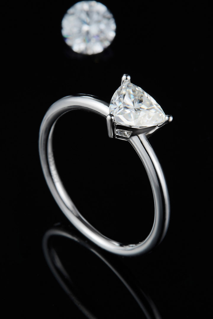 Women's Solitaire Rings with 1 Carat Moissanite in Sterling Silver