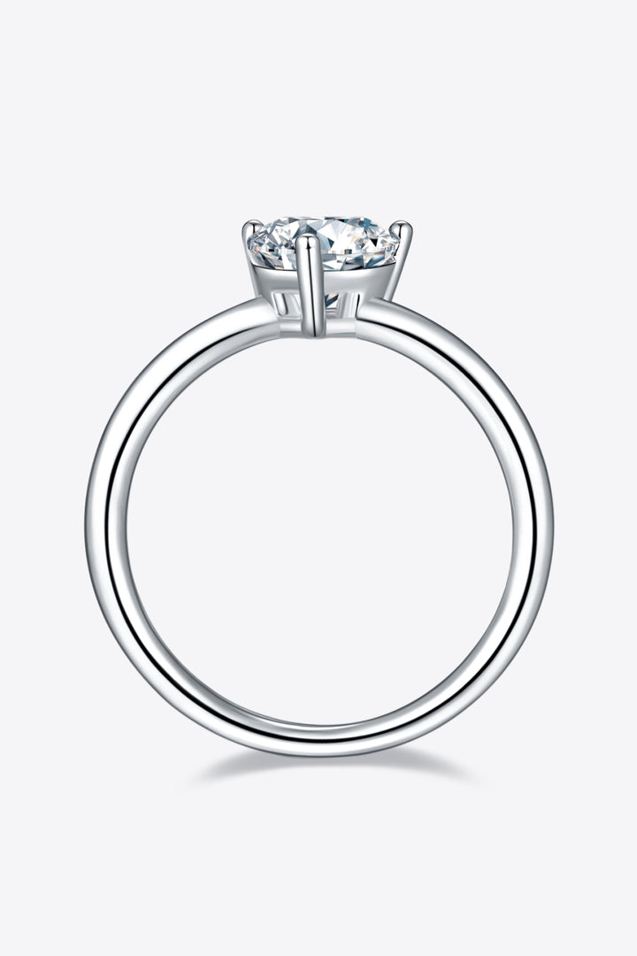 Women's Solitaire Rings with 1 Carat Moissanite in Sterling Silver