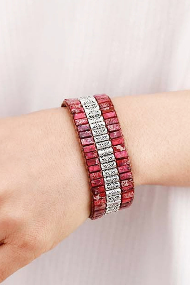 Women's Triple Layer Gemstone Bracelet