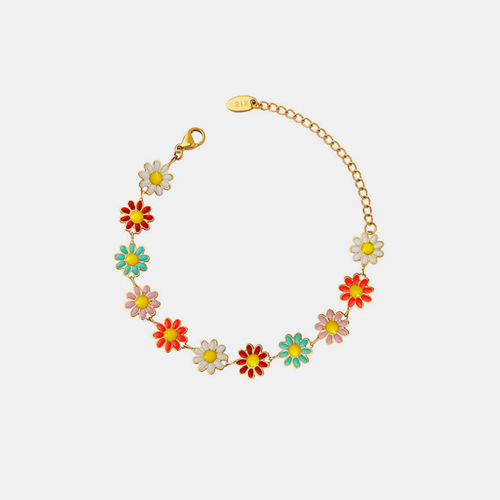 Women's Oil Drip Flower Bracelet