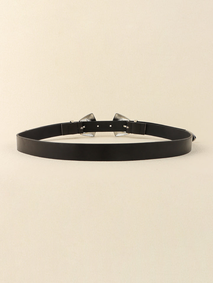 Double Buckle PU Leather Belt