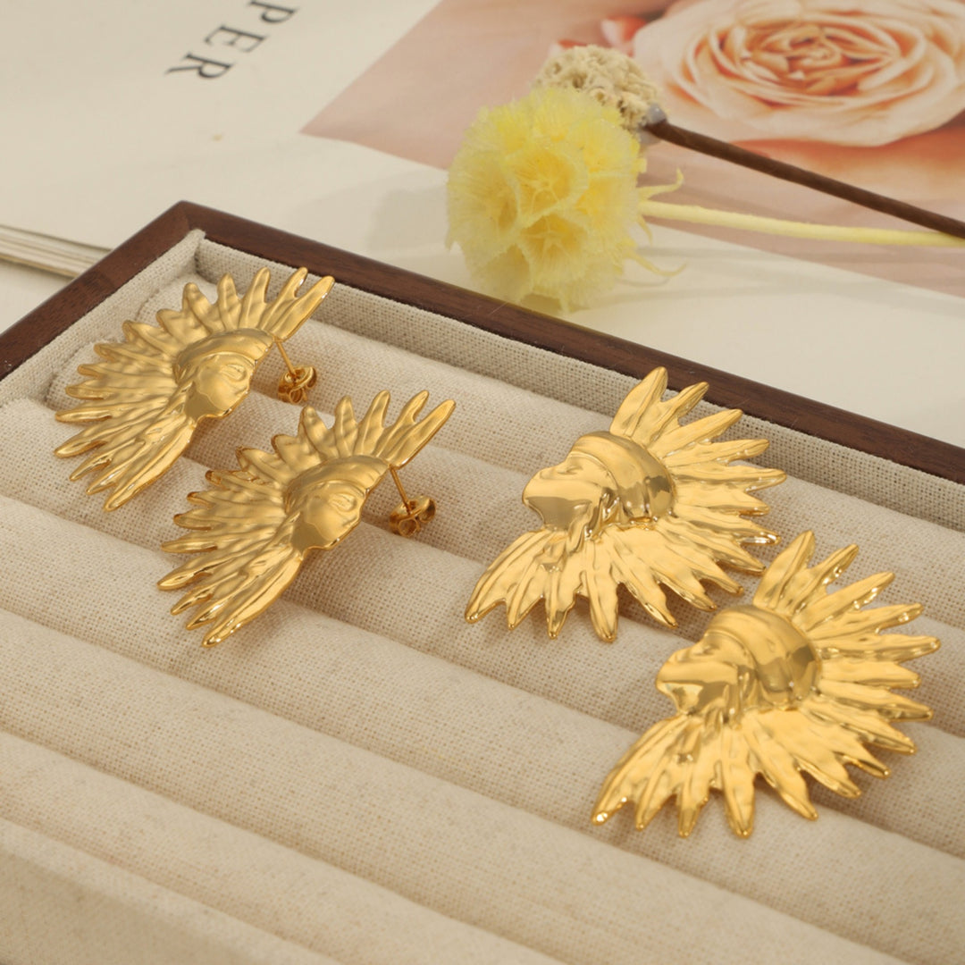 Women's Elegant Gold-Plated Titanium Steel Earrings