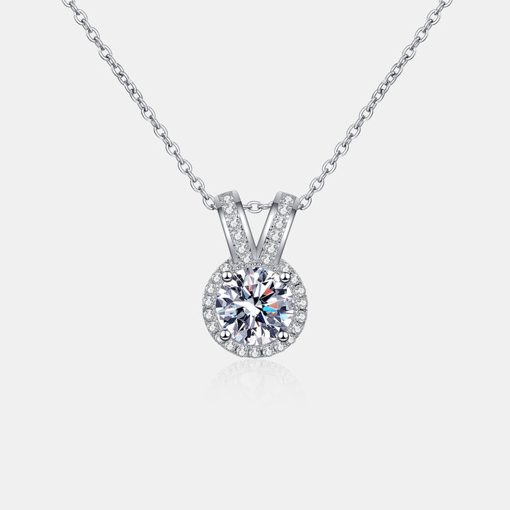 Women's Rabbit Ears Shape 1 Carat Moissanite Pendant Necklace