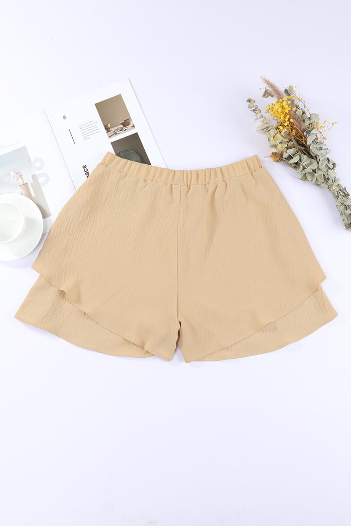 How about "Women's Layered Elastic Waist Shorts"?