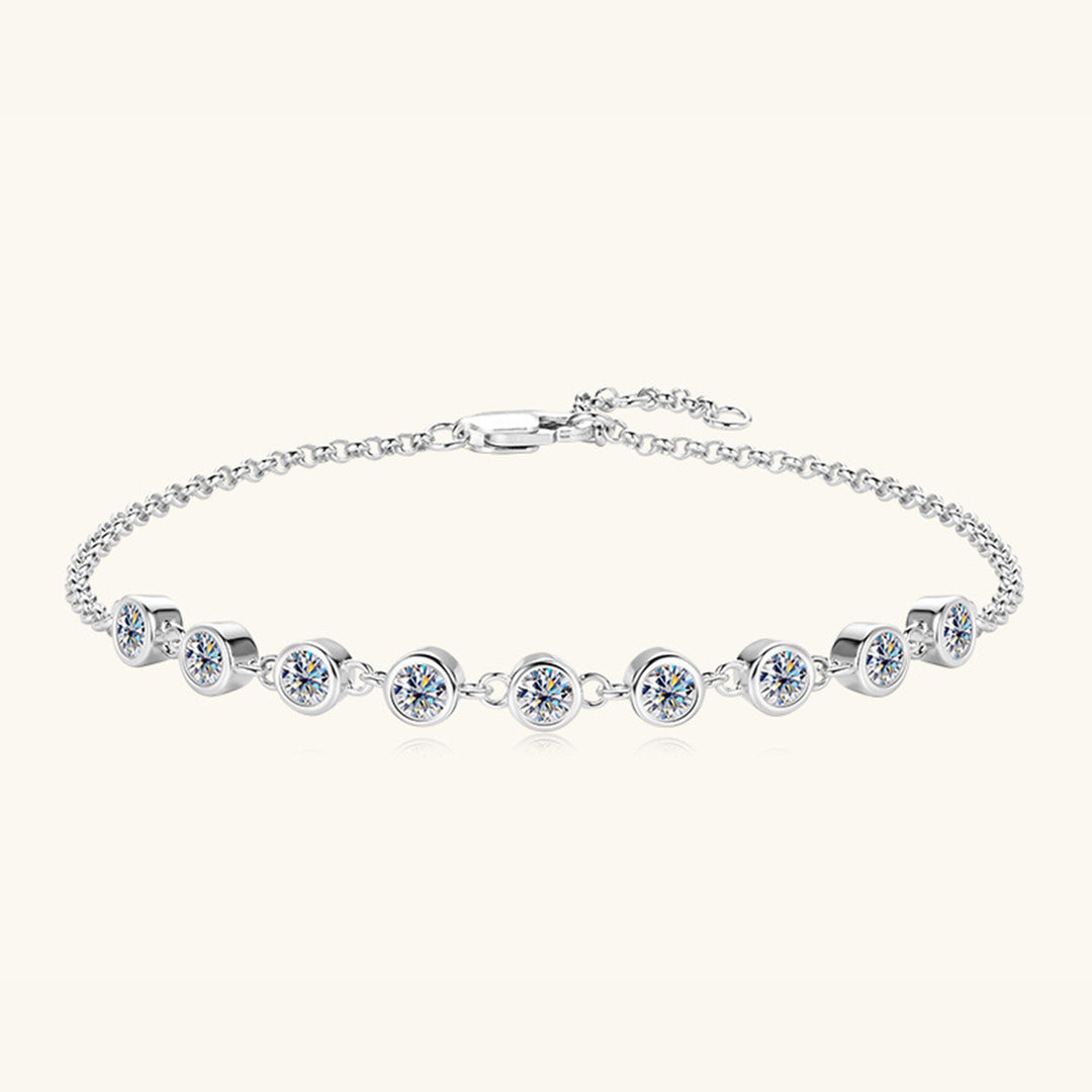 Women's Inlaid Moissanite Sterling Silver Bracelet