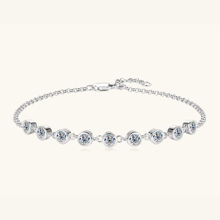 Women's Inlaid Moissanite Sterling Silver Bracelet