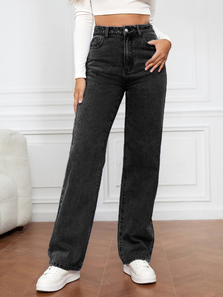 Women's Classic High Waist Straight Leg Jeans