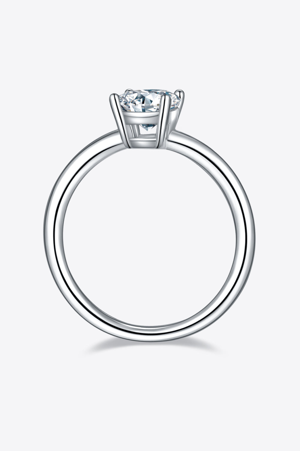 Women's Solitaire Rings with 1 Carat Moissanite in Sterling Silver