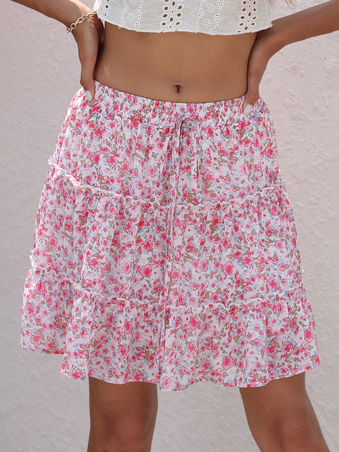 Women's Vibrant Printed Elastic Waist Skirt