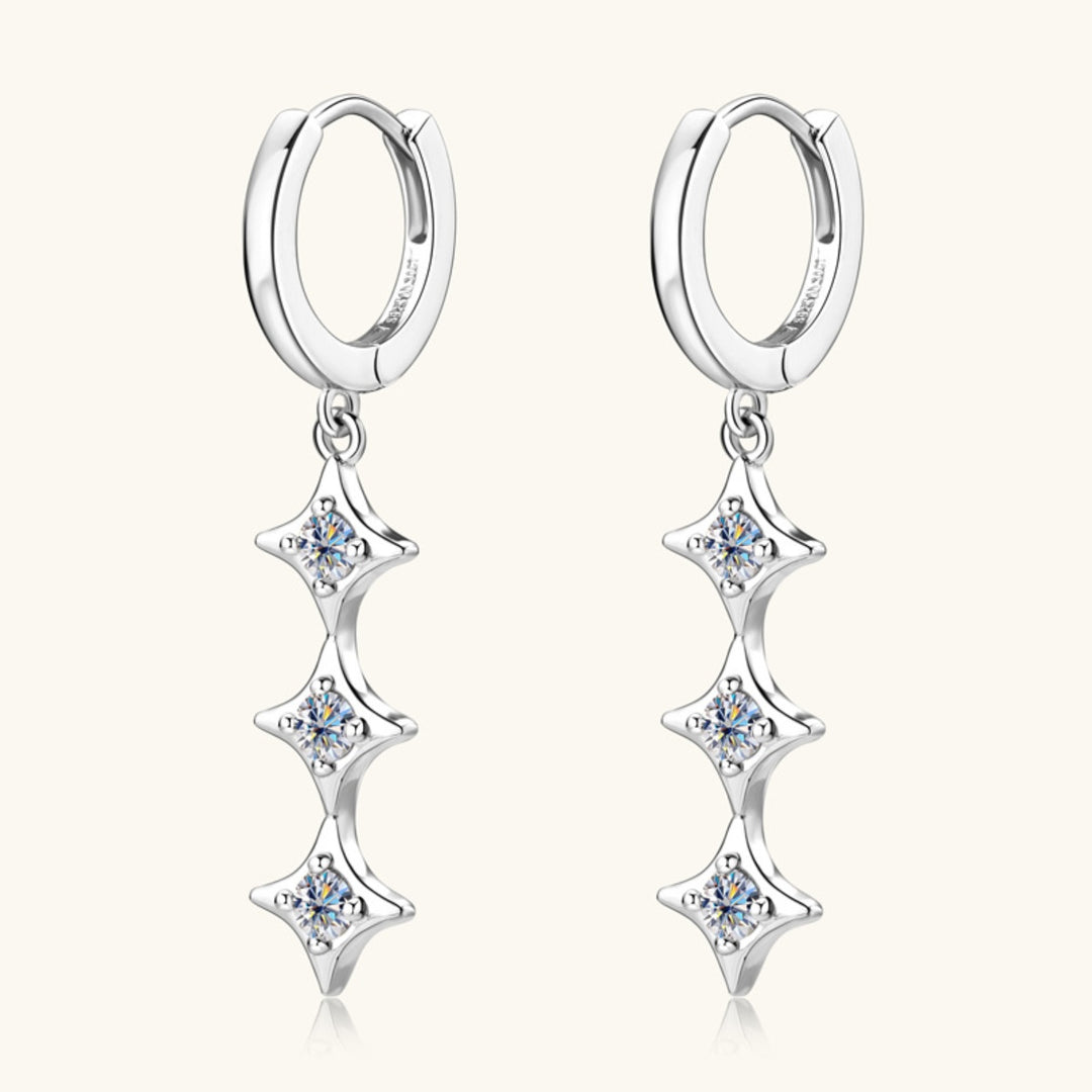 How about: "Women's Geometric Moissanite Sterling Silver Earrings"