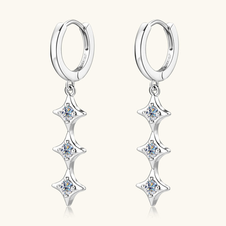 How about: "Women's Geometric Moissanite Sterling Silver Earrings"