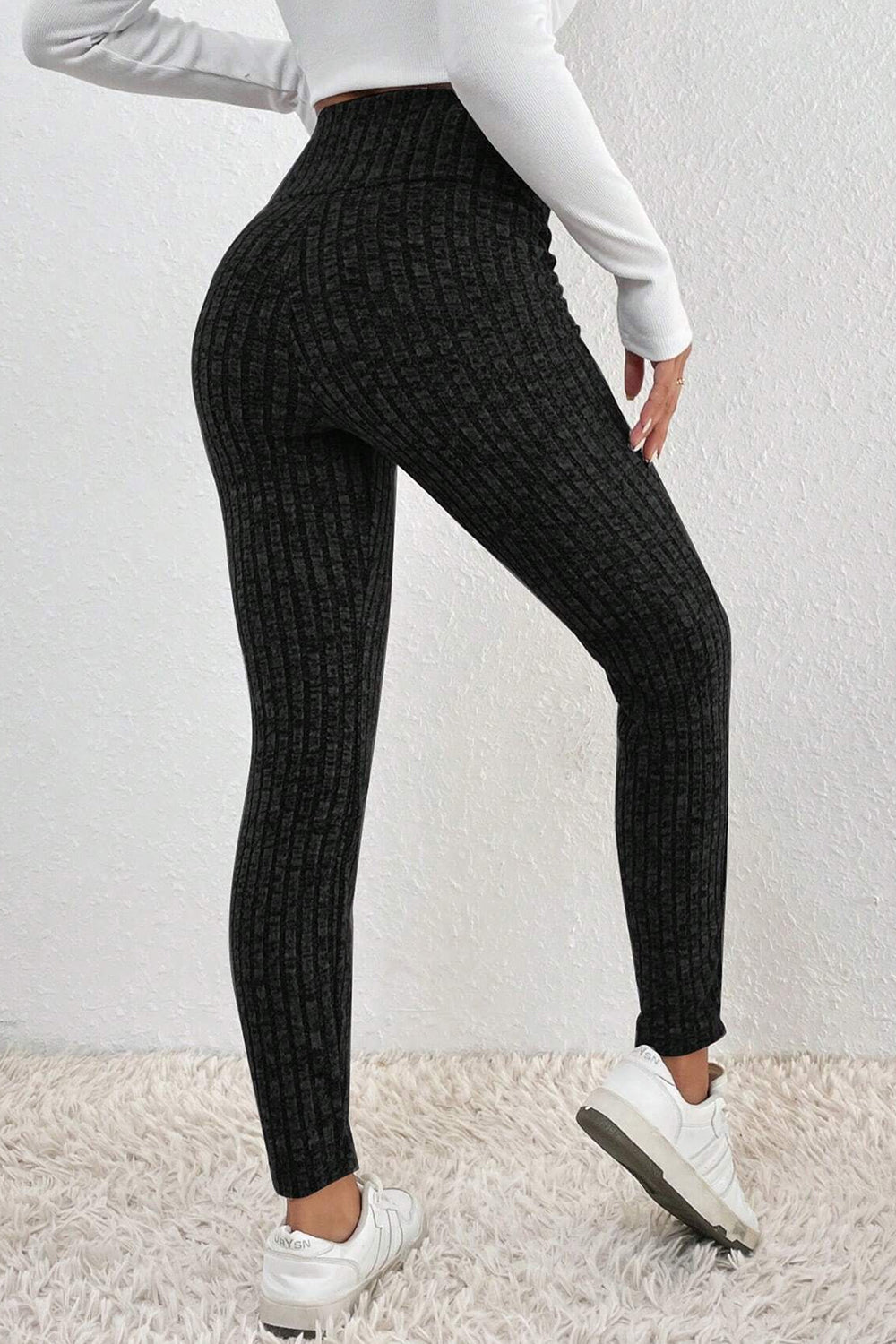 Women's High Waist Ribbed Leggings