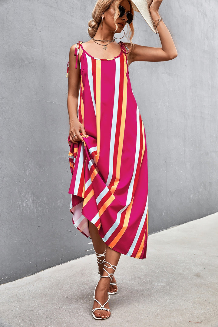 Women's Striped Scoop Neck Cami Dresses