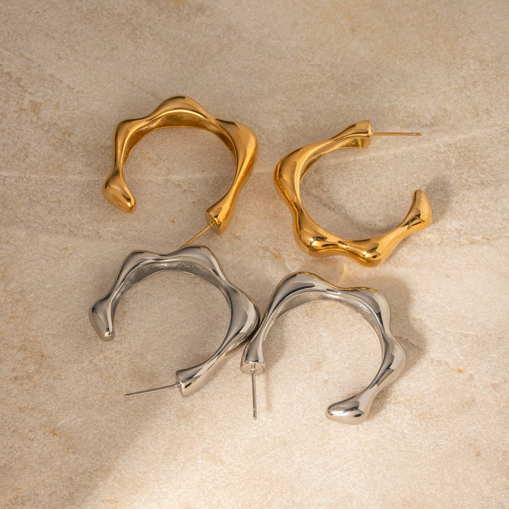 Women's Classic Stainless Steel C-Hoop Earrings