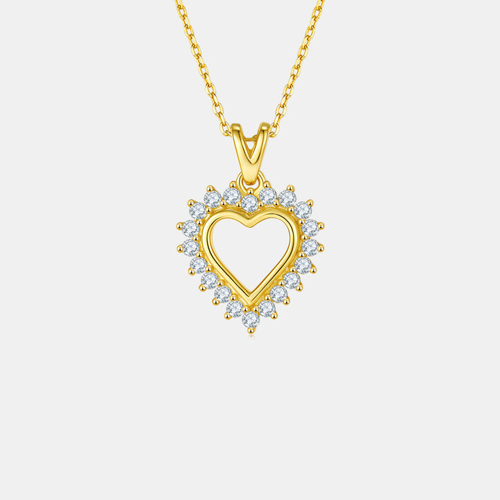 Women's Heart-Shaped Moissanite Sterling Silver Necklace