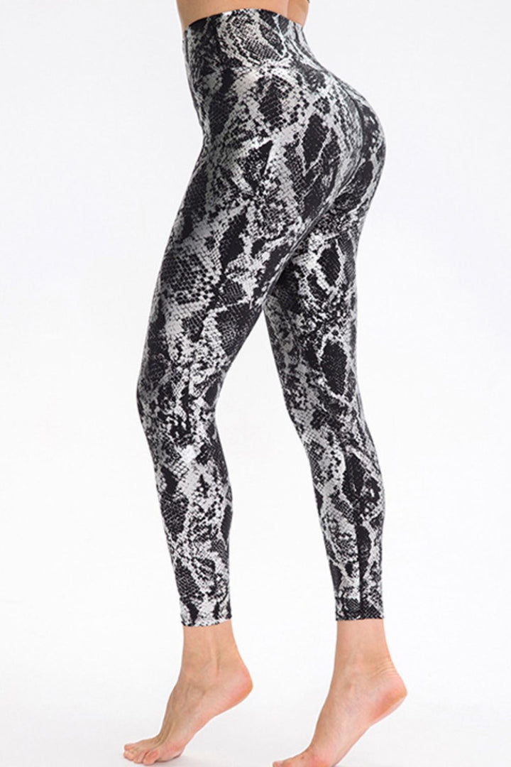 Women's Leopard Print Slim Fit Wide Waistband Leggings