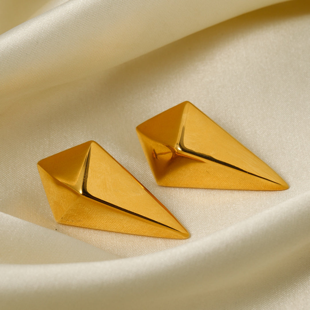 Women's Geometric Stainless Steel 18K Gold-Plated Earrings