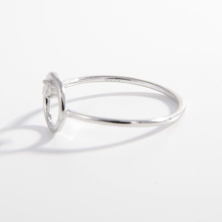 Women's Zircon Circle Sterling Silver Rings