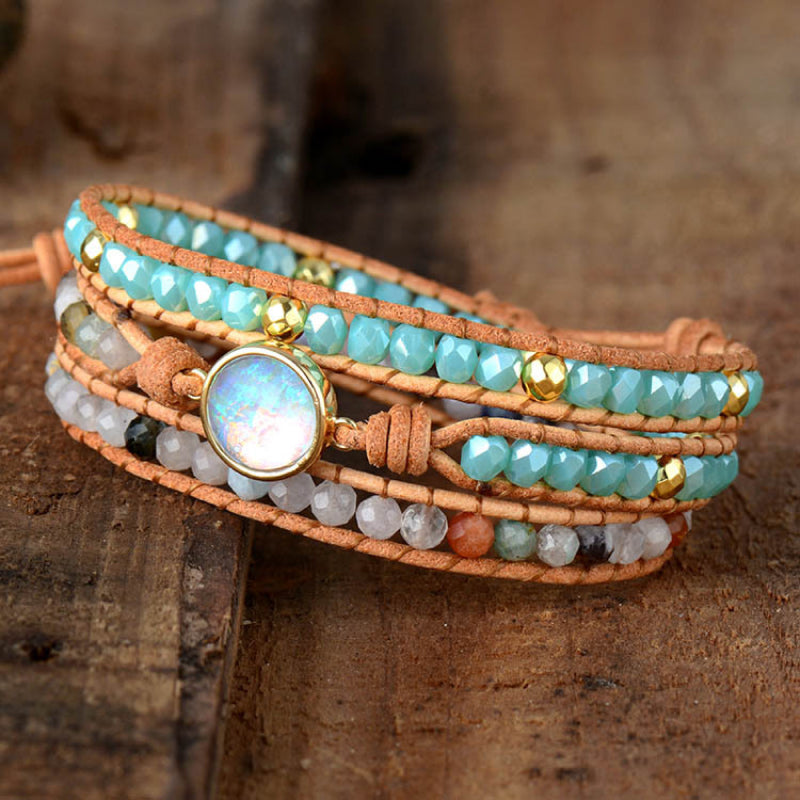 Women's Opal Beaded Layered Bracelet