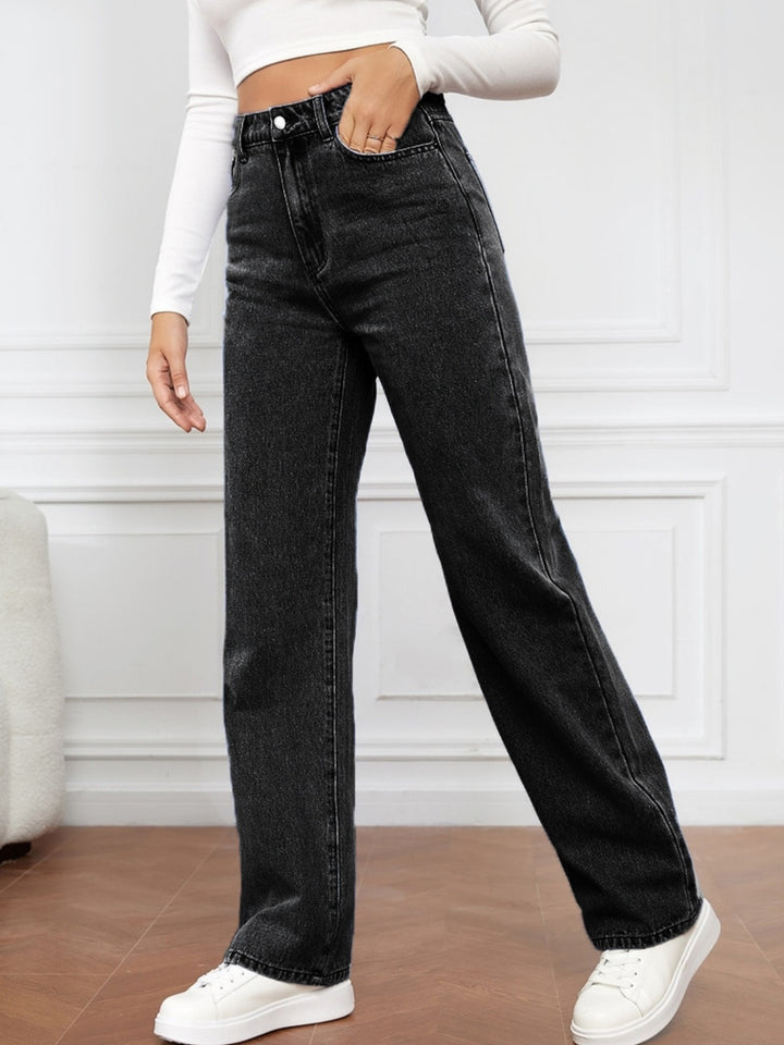 Women's Classic High Waist Straight Leg Jeans