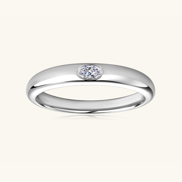 Women's Sparkling Moissanite Inlaid Sterling Silver Rings