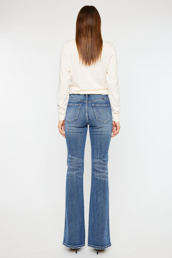 Women's High Waist Flare Jeans (Cat's Whiskers)